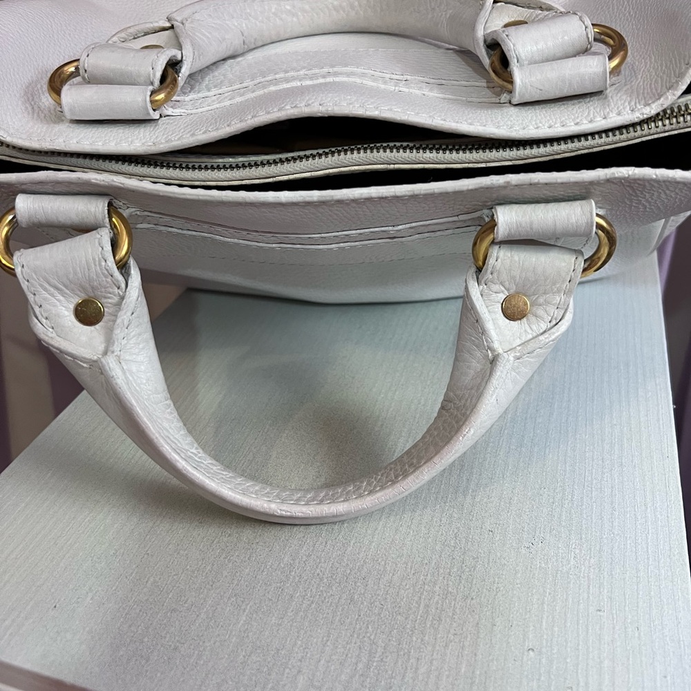 Celene White Satchel Textured Leather - Picture 7 of 16